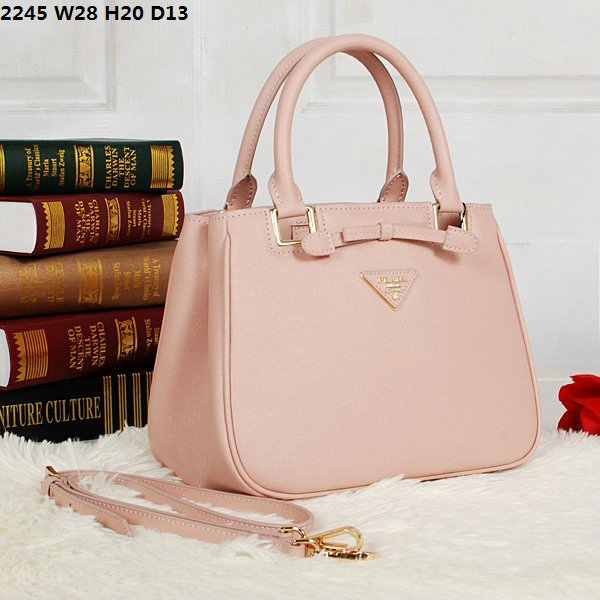 2014 Prada saffiano calfskin tote BN2245 light pink